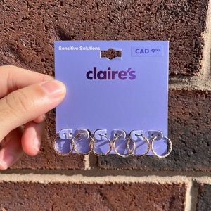 3 pair gold hoop earrings